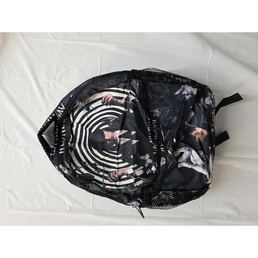 Black wednesday Graphic Print Backpack with Mesh Side Pockets
